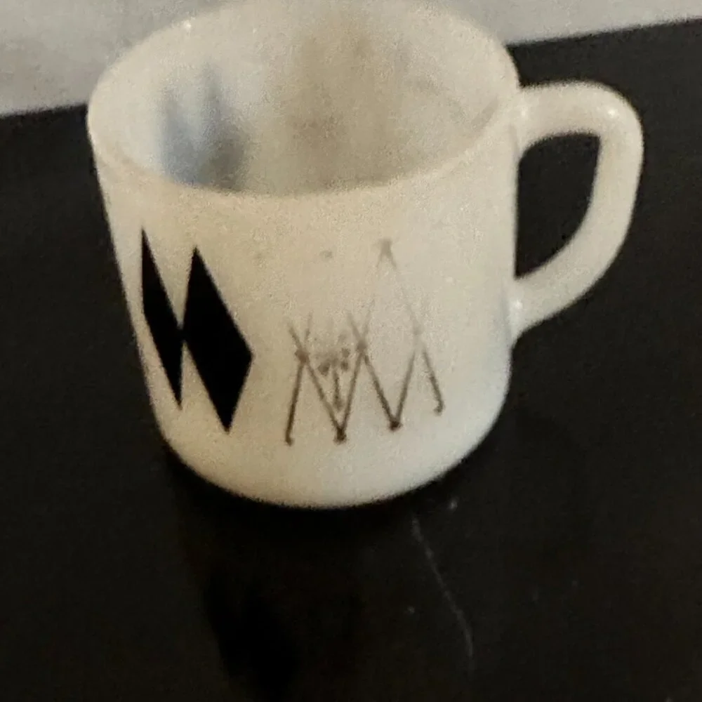 Federal Glass MCM Mug Milk Glass White  Diamonds Retro Mid Century Modern